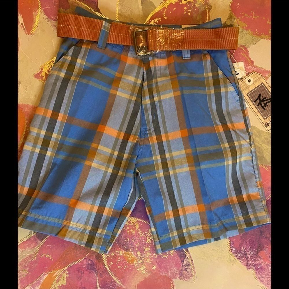 Pacific Blue Boys Plaid Fashion Shorts size :6